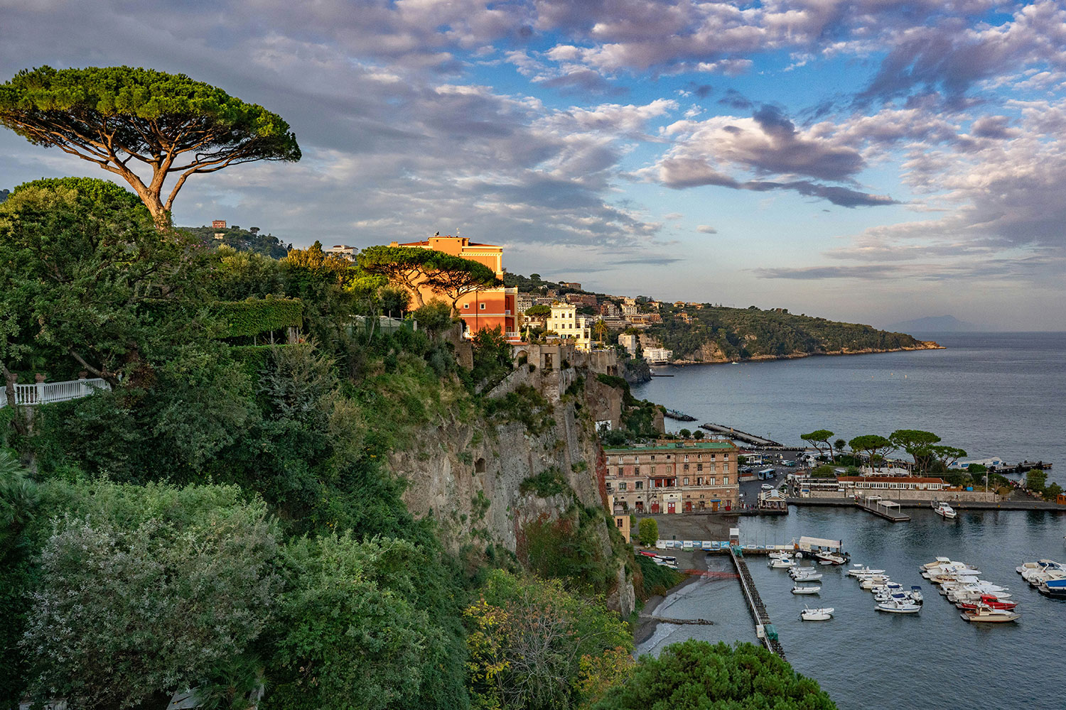 Sorrento peninsula and Mediterranean Sea near the Amalfi Coast.