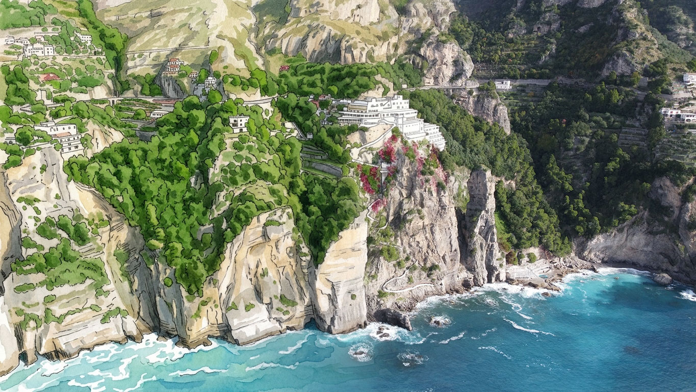 Cliffside hotel with private beach access on the Amalfi Coast near Positano